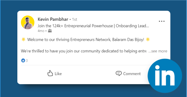 marketing mention in our LinkedIn group